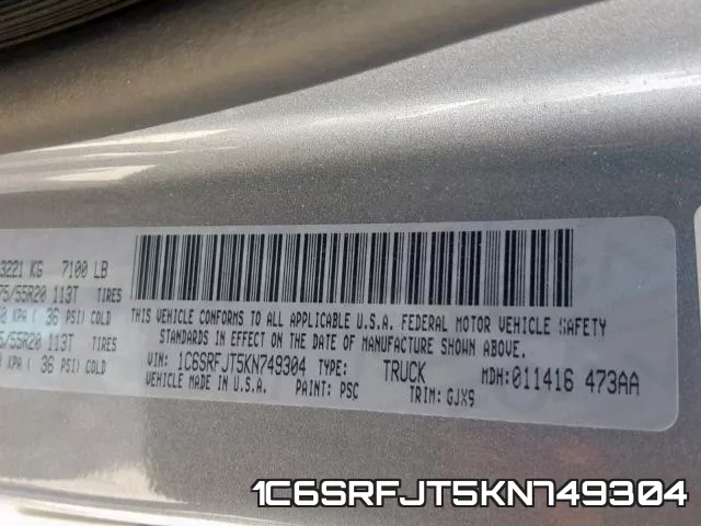 1C6SRFJT5KN749304 фото 2