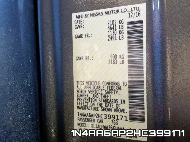 1N4AA6AP2HC399171 фото 2
