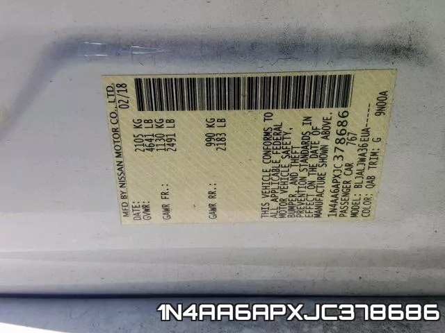 1N4AA6APXJC378686 фото 2