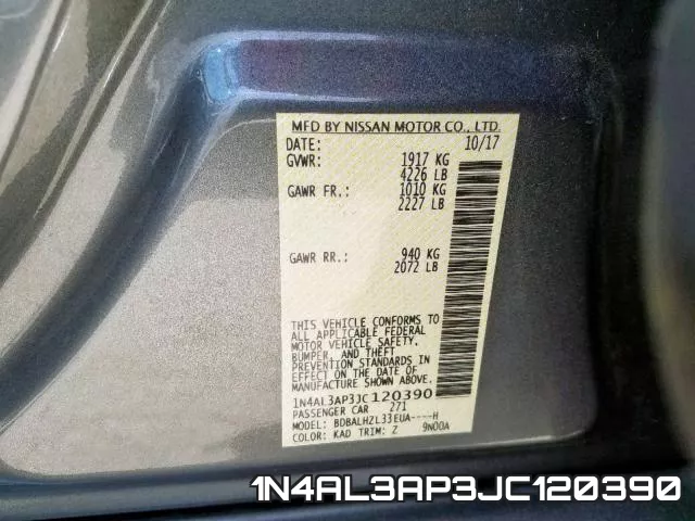 1N4AL3AP3JC120390 фото 2