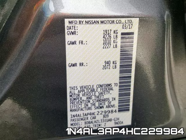 1N4AL3AP4HC229984 фото 2