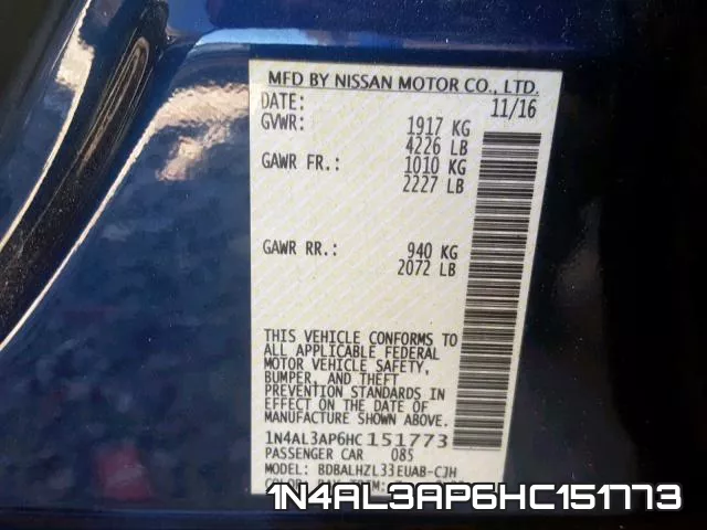 1N4AL3AP6HC151773 фото 2