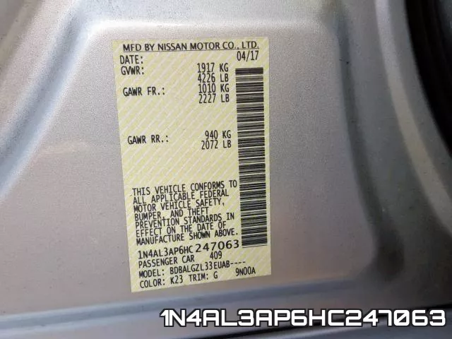 1N4AL3AP6HC247063 фото 2