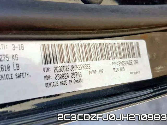 2C3CDZFJ0JH270983 фото 2