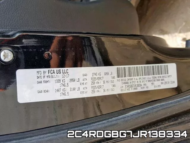 2C4RDGBG7JR138334 фото 2