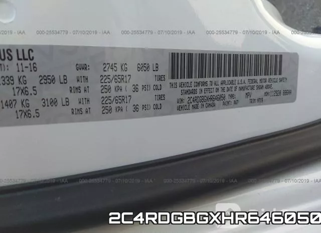 2C4RDGBGXHR646050 фото 10