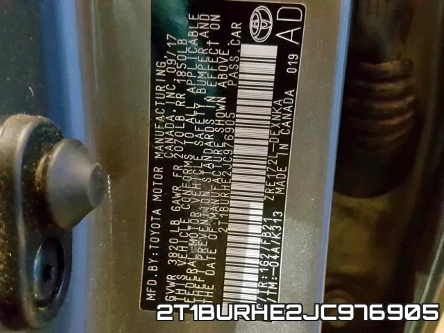 2T1BURHE2JC976905 фото 2