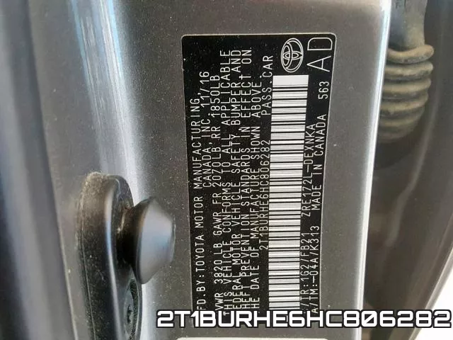 2T1BURHE6HC806282 фото 2