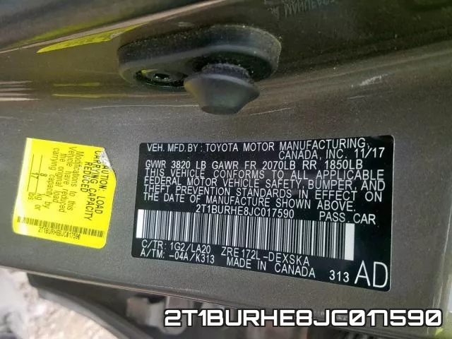 2T1BURHE8JC017590 фото 2