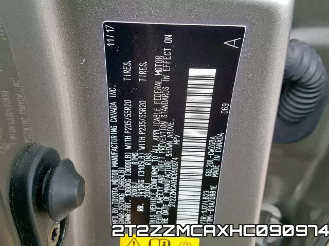 2T2ZZMCAXHC090974 фото 2