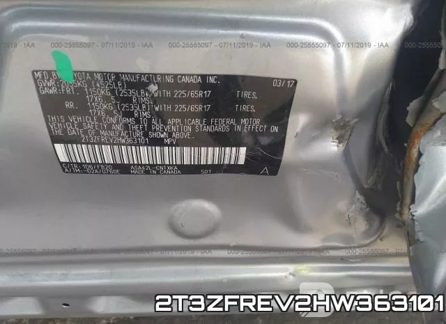 2T3ZFREV2HW363101 фото 10