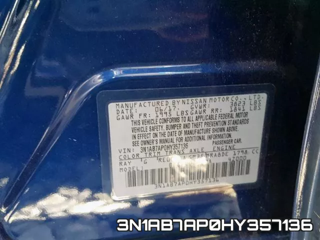 3N1AB7AP0HY357136 фото 2