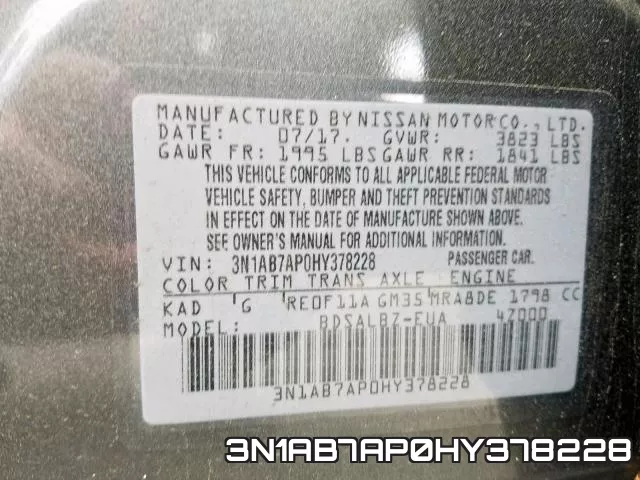 3N1AB7AP0HY378228 фото 2