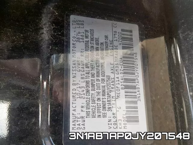 3N1AB7AP0JY207548 фото 2