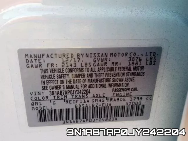 3N1AB7AP0JY242204 фото 2