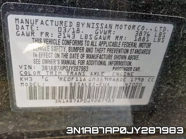 3N1AB7AP0JY287983 фото 2