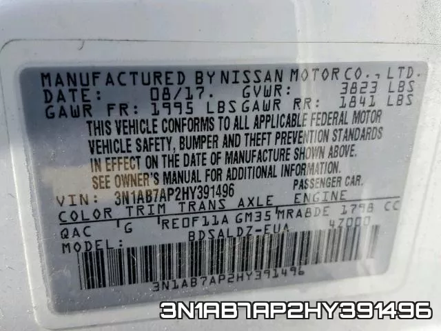 3N1AB7AP2HY391496 фото 2