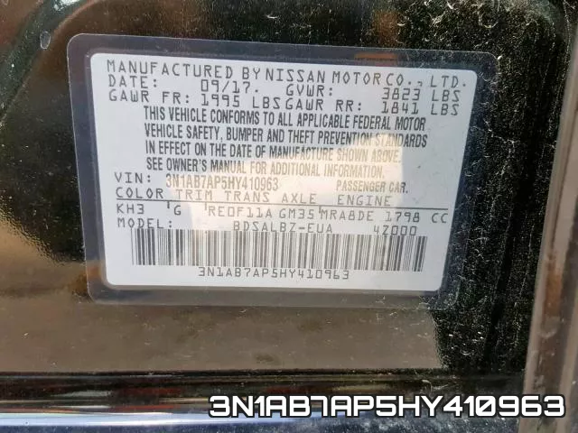3N1AB7AP5HY410963 фото 2