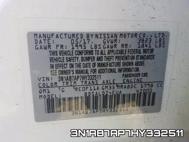 3N1AB7AP7HY332511 фото 2