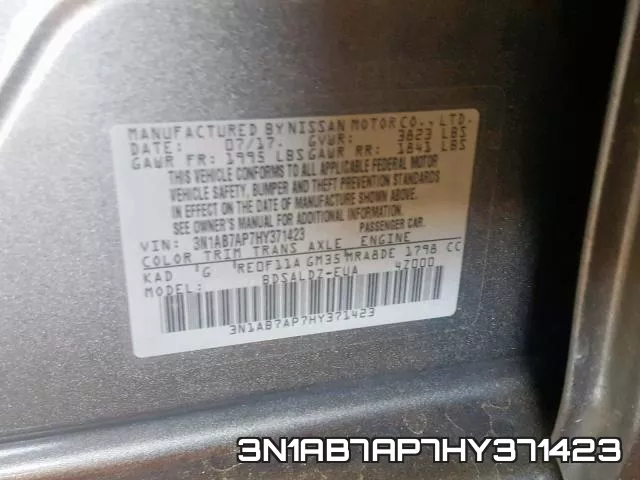 3N1AB7AP7HY371423 фото 2