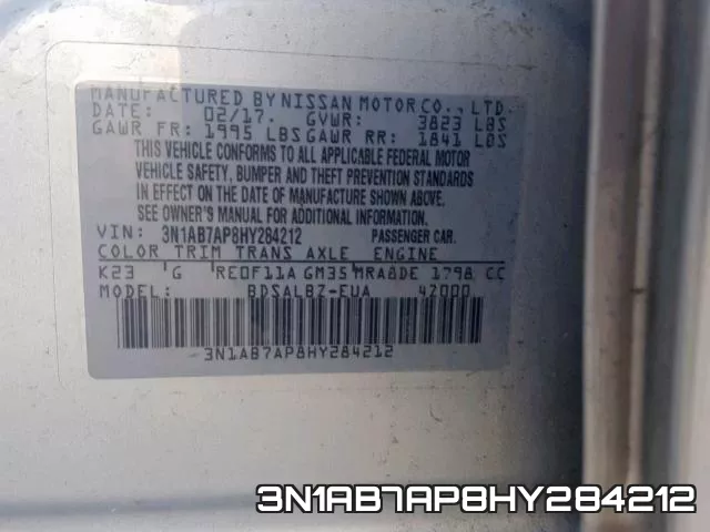 3N1AB7AP8HY284212 фото 2