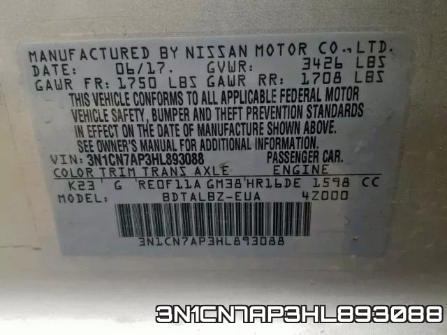 3N1CN7AP3HL893088 фото 2