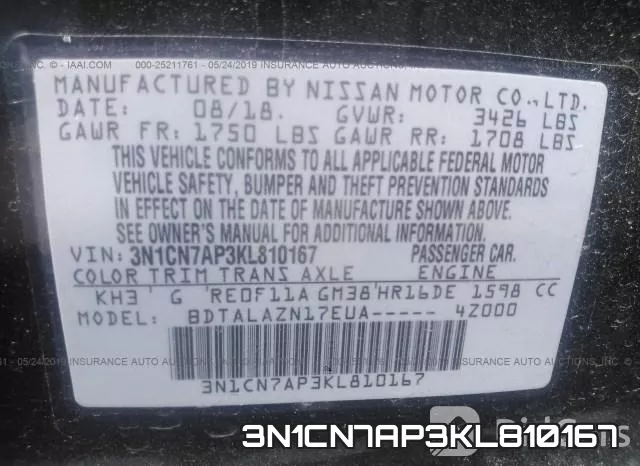 3N1CN7AP3KL810167 фото 10