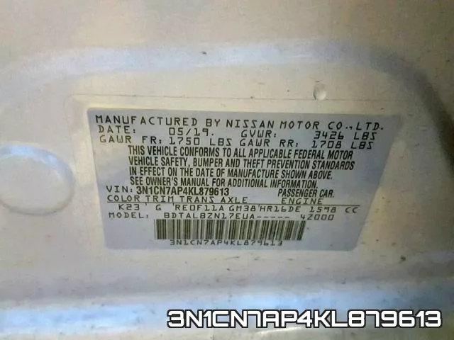 3N1CN7AP4KL879613 фото 2
