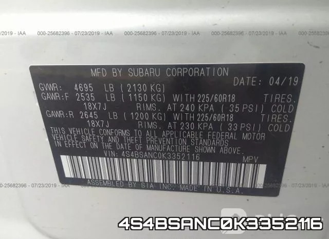 4S4BSANC0K3352116 фото 9