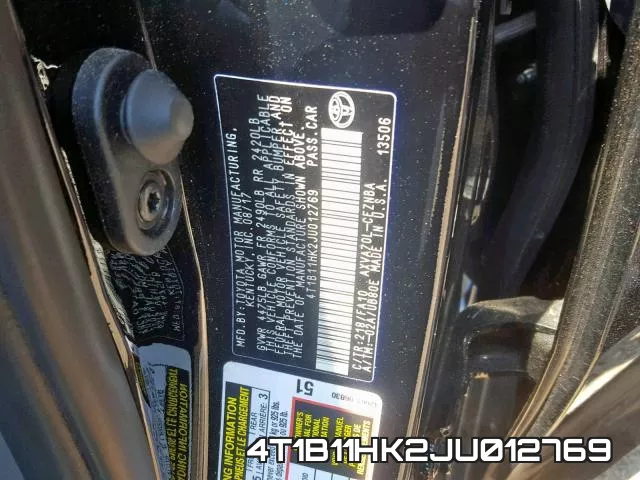 4T1B11HK2JU012769 фото 2
