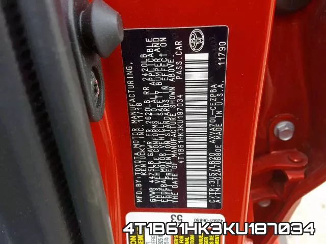 4T1B61HK3KU187034 фото 2