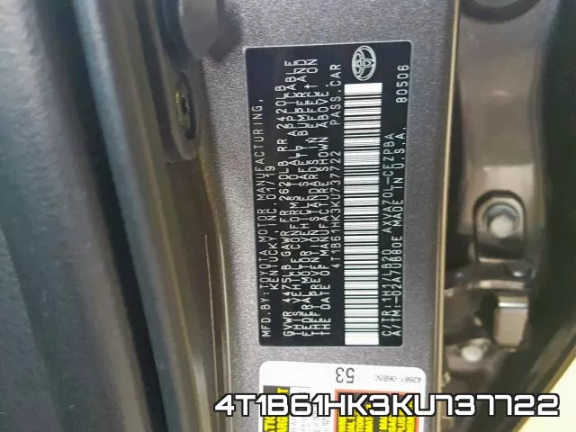 4T1B61HK3KU737722 фото 2