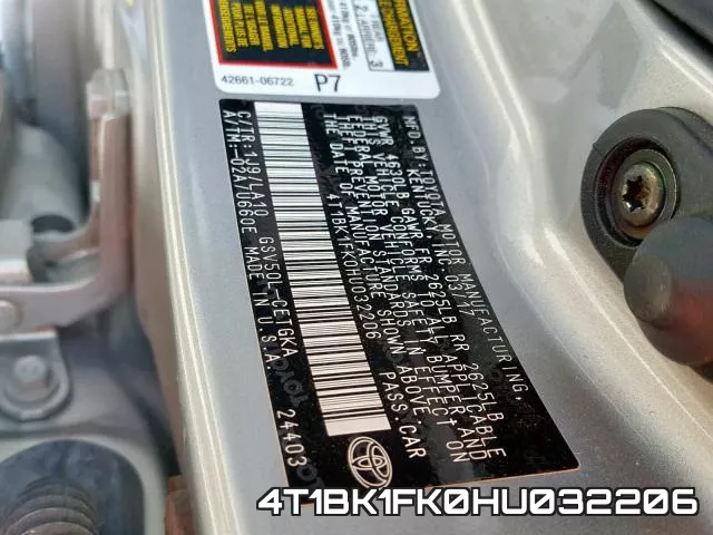 4T1BK1FK0HU032206 фото 2