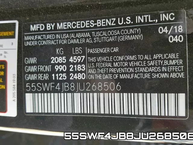 55SWF4JB8JU268506 фото 2