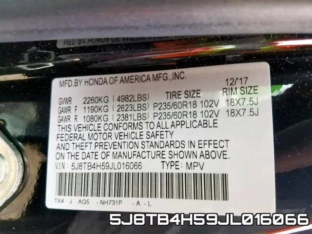 5J8TB4H59JL016066 фото 2