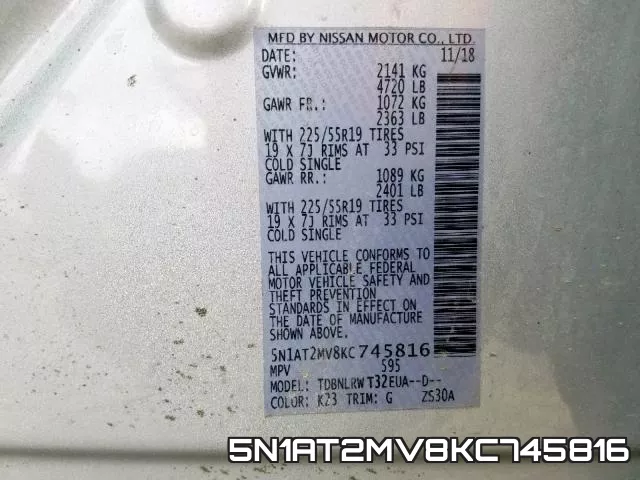 5N1AT2MV8KC745816 фото 2