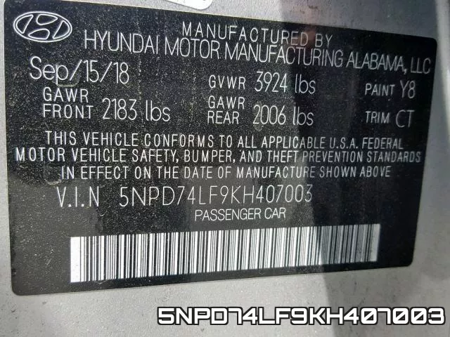 5NPD74LF9KH407003 фото 2