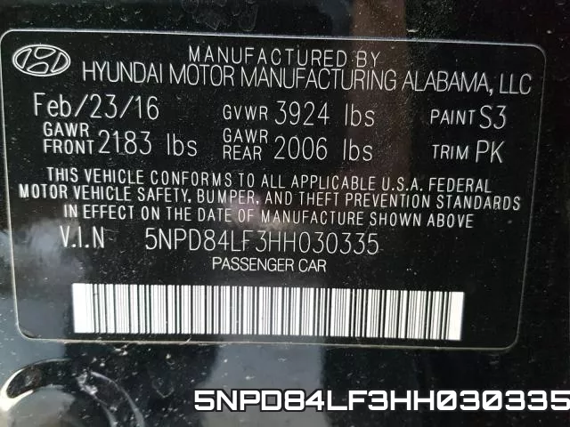 5NPD84LF3HH030335 фото 2