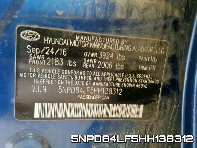 5NPD84LF5HH138312 фото 2