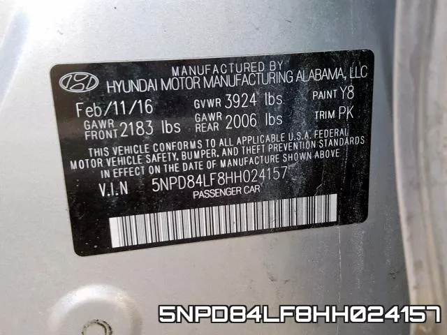 5NPD84LF8HH024157 фото 2