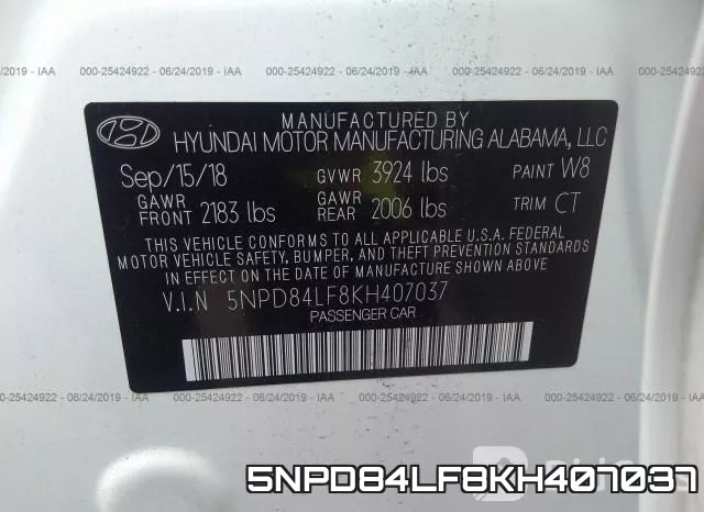 5NPD84LF8KH407037 фото 10