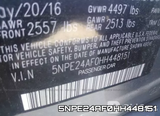 5NPE24AF0HH448151 фото 10