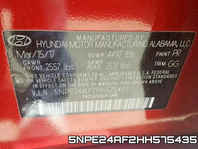 5NPE24AF2HH575435 фото 2