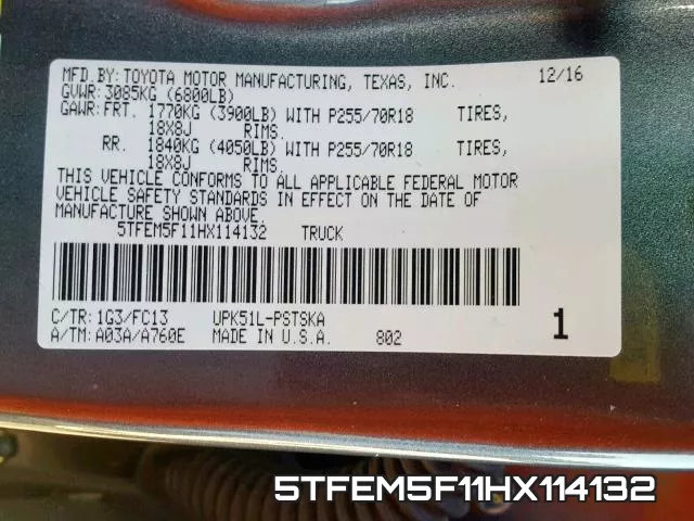 5TFEM5F11HX114132 фото 2