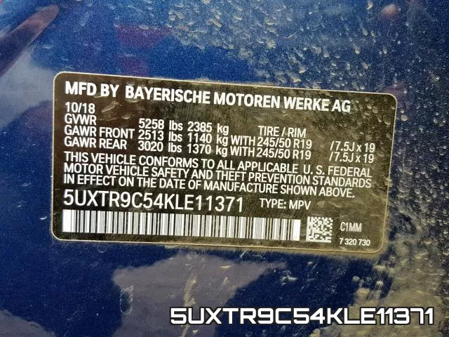 5UXTR9C54KLE11371 фото 2