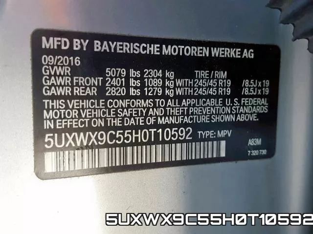 5UXWX9C55H0T10592 фото 2