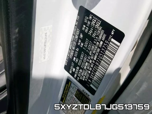 5XYZTDLB7JG513759 фото 2