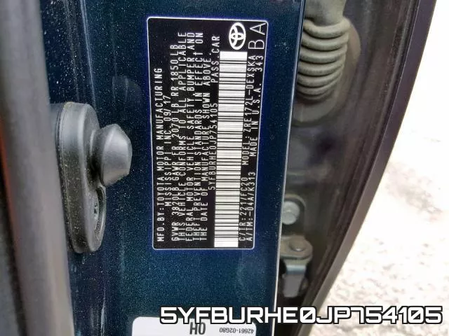 5YFBURHE0JP754105 фото 2