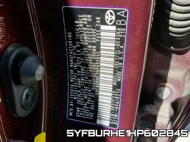 5YFBURHE1HP602845 фото 2