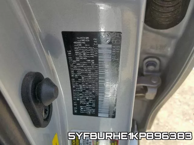 5YFBURHE1KP896383 фото 2